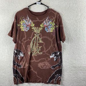 Christian Audigeir T Shirt XL Brown Adult Size X-Large Short Sleeve Shirt